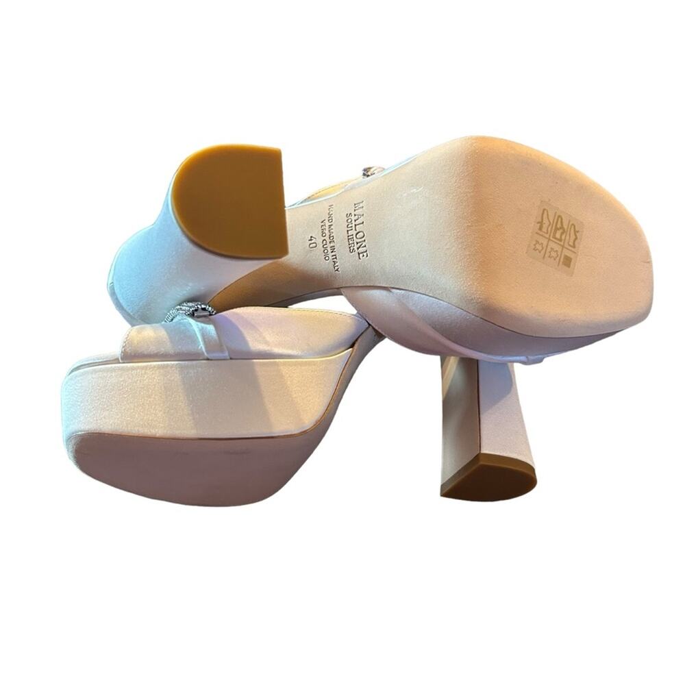 Malone Souliers Yurkia Crystal Platform Sandals Block Heel Open Toe NEW EU 40 - Picture 8 of 9
